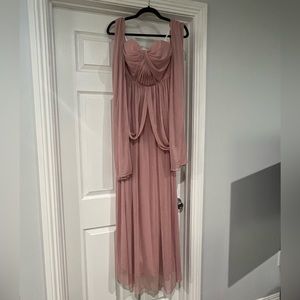 Dusty Rose Convertible Mesh Dress